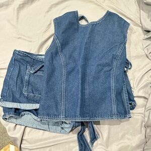Princess Polly Denim Skirt Set in Blue